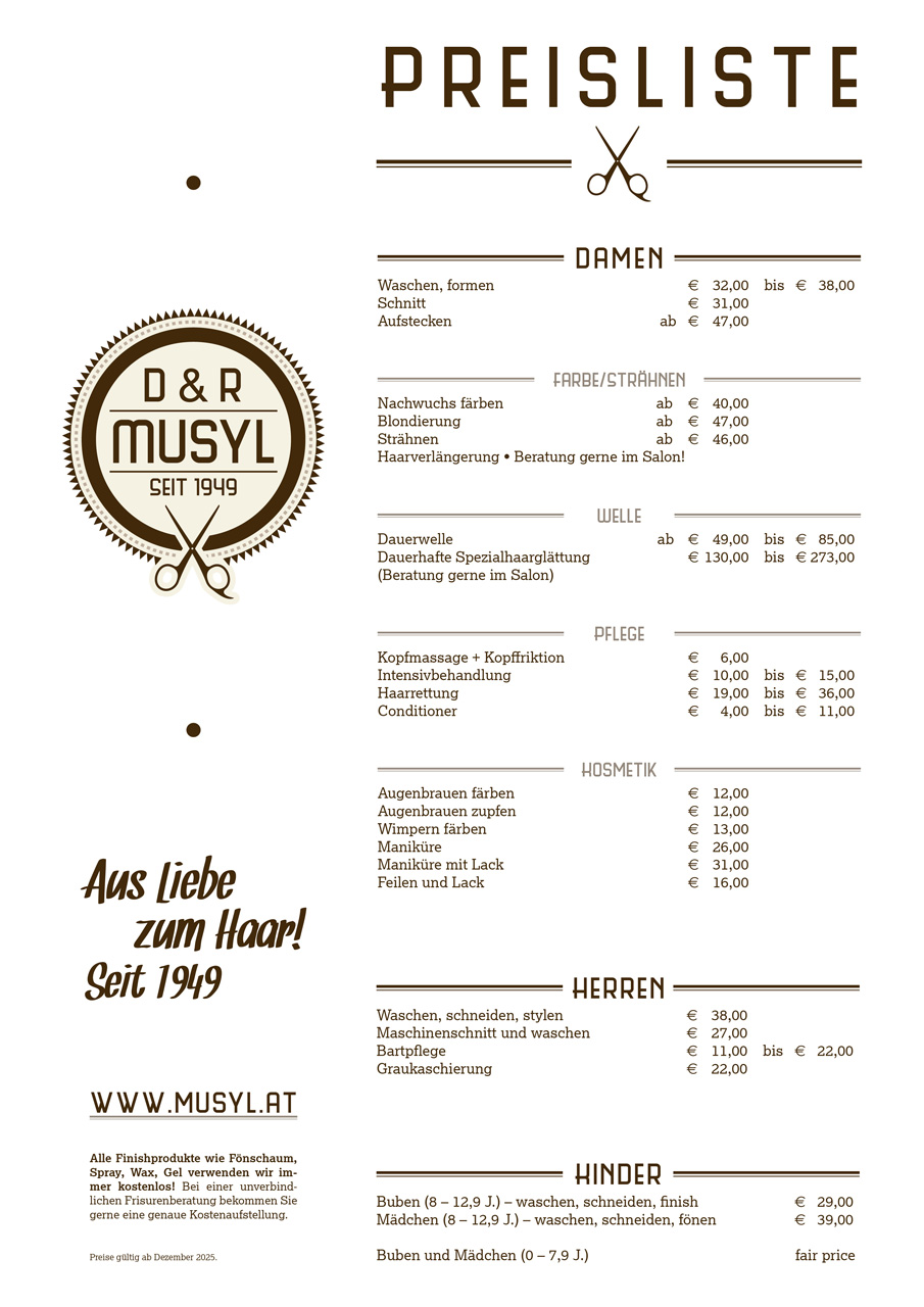 Preisliste D&R Musyl